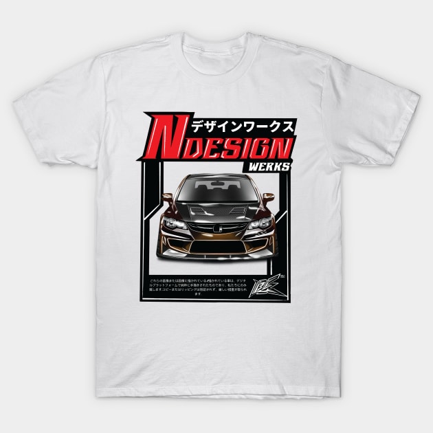 honda civic fd2 pearl black T-Shirt by naquash